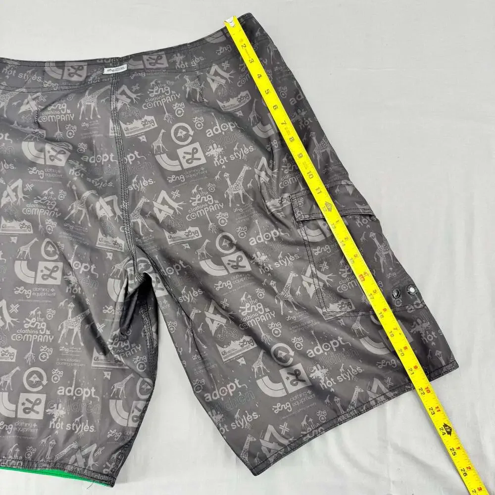 LRG Board Shorts 34 Black Giraffe Print A Revolutionary Clothing Company
